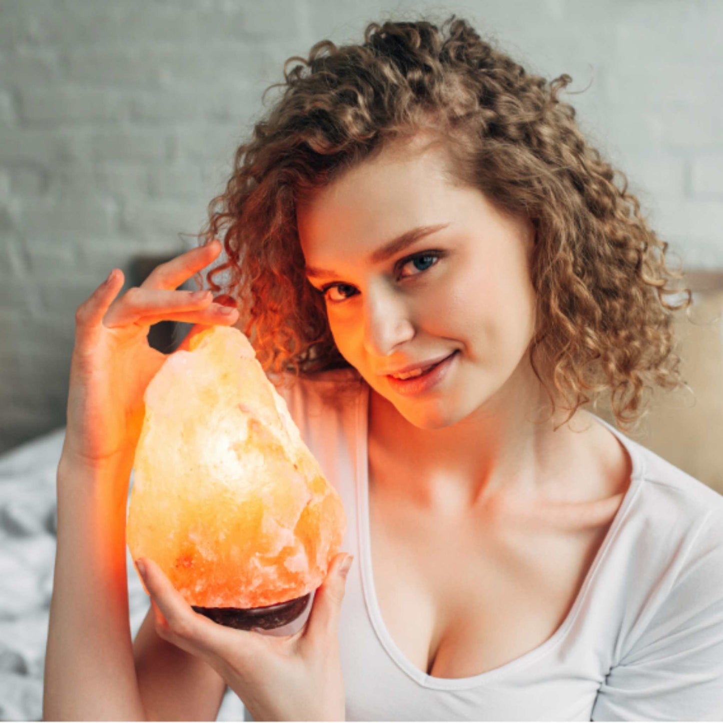 Spantik 7" Natural Himalayan Salt Lamp with Dimmer & Wooden Base – Hand Carved Rock Salt
