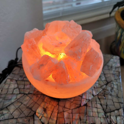 Spantik Himalayan Fire Bowl Salt Lamp with Salt Chunks