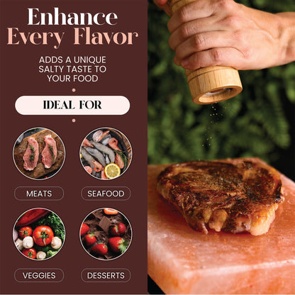 Spantik Himalayan Cooking Salt Block Set with Steel Tray 12x8x1.5