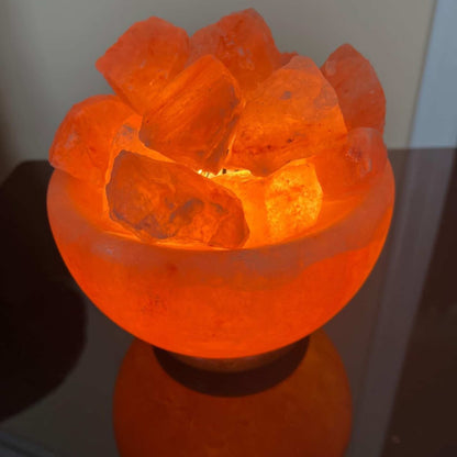 Spantik Himalayan Fire Bowl Salt Lamp with Salt Chunks