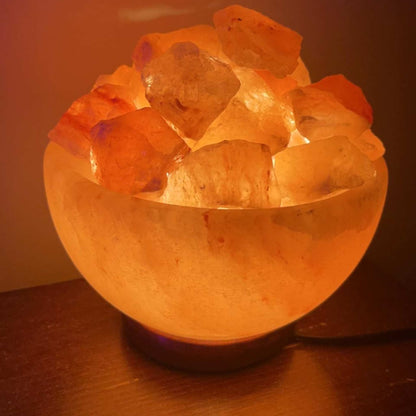 Spantik Himalayan Fire Bowl Salt Lamp with Salt Chunks