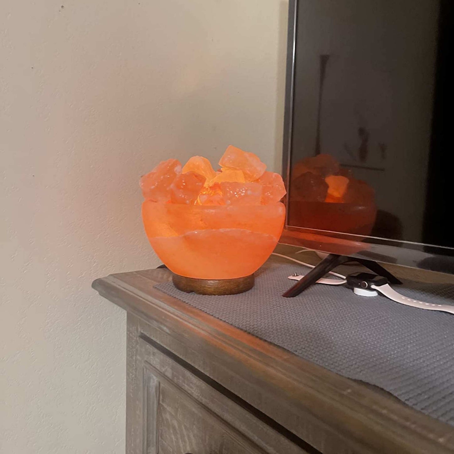 Spantik Himalayan Fire Bowl Salt Lamp with Salt Chunks