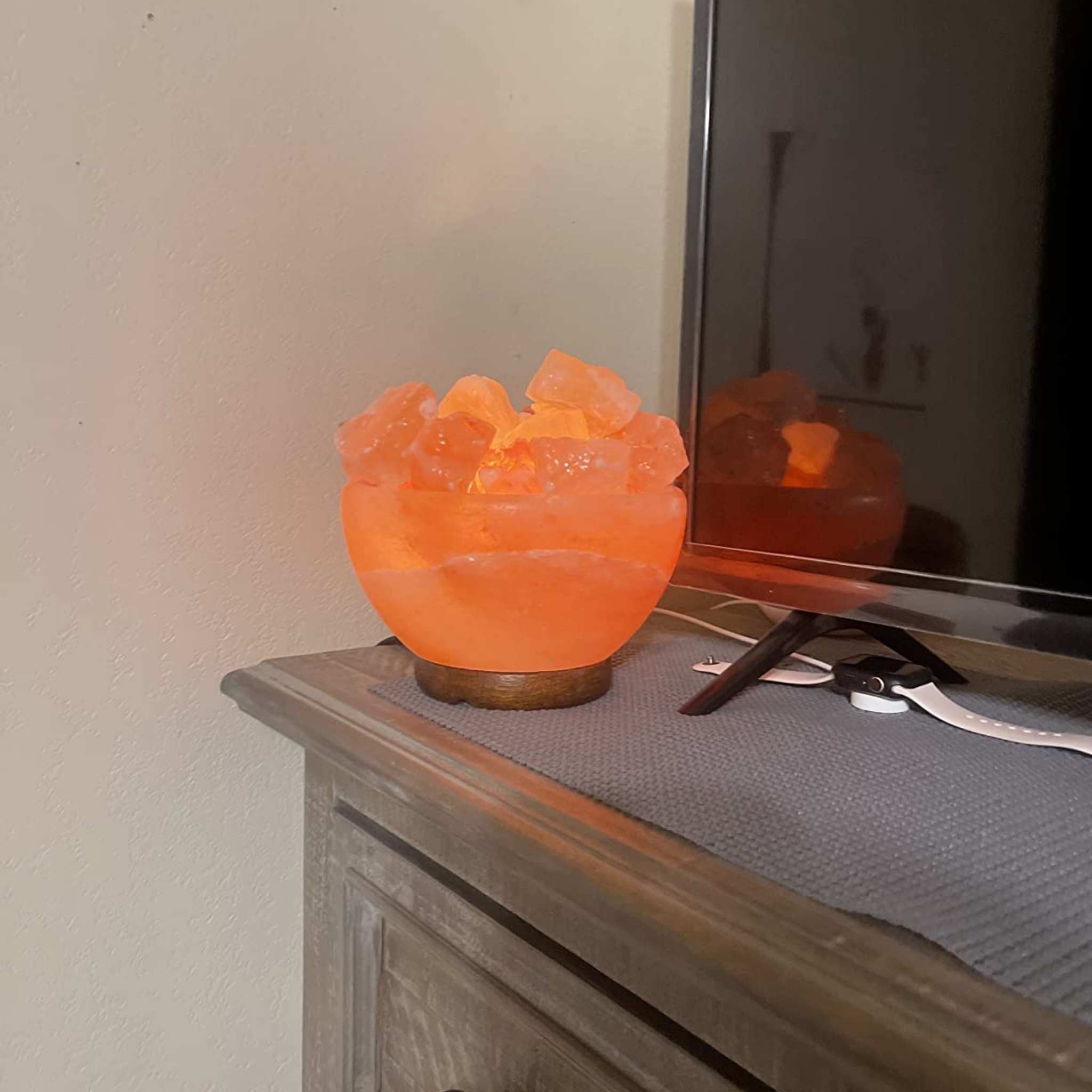Spantik Himalayan Fire Bowl Salt Lamp with Salt Chunks