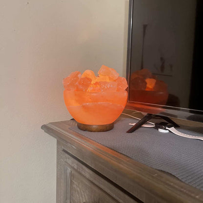Spantik Himalayan Fire Bowl Salt Lamp with Salt Chunks