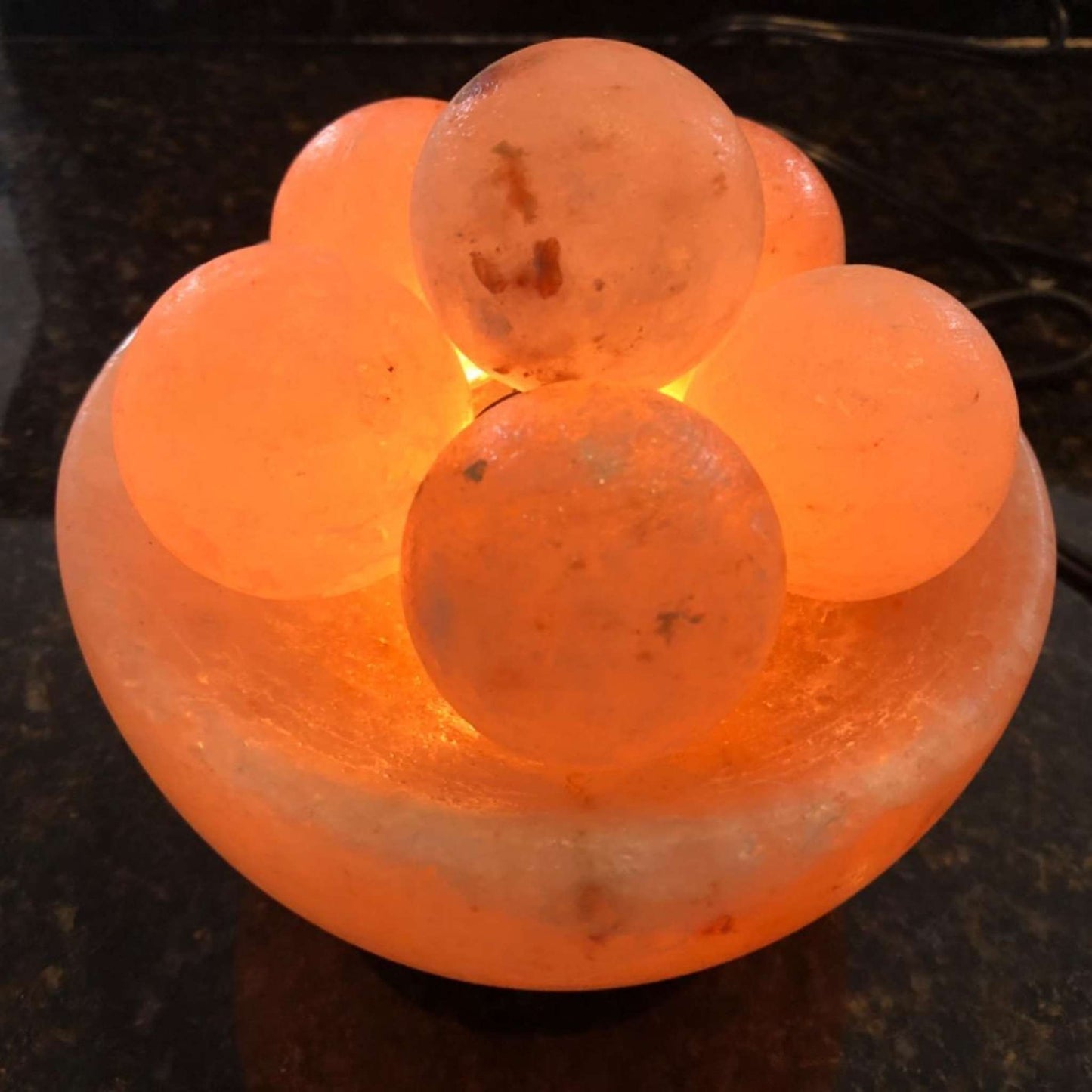 Spantik Himalayan Fire Bowl Salt Lamp with Massage Balls