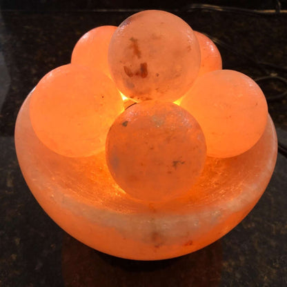 Spantik Himalayan Fire Bowl Salt Lamp with Massage Balls