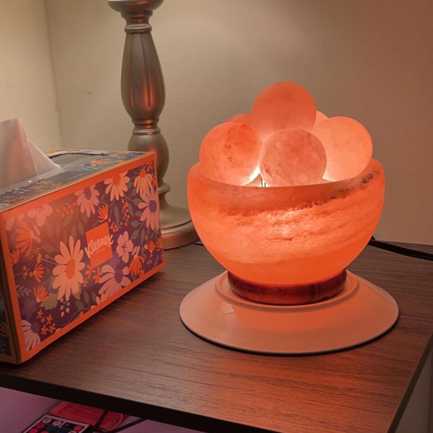 Spantik Himalayan Fire Bowl Salt Lamp with Massage Balls