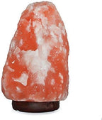Spantik 7" Natural Himalayan Salt Lamp with Dimmer & Wooden Base – Hand Carved Rock Salt