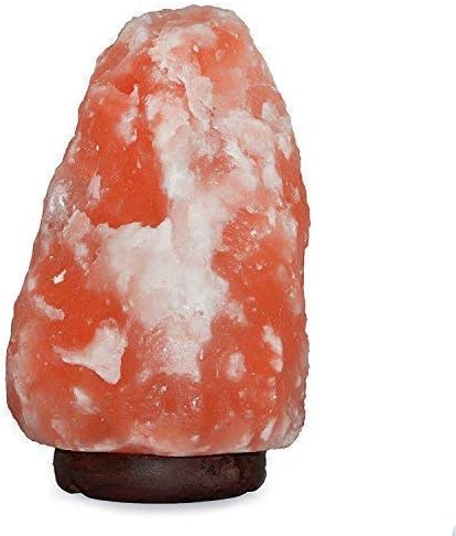 Spantik 7" Natural Himalayan Salt Lamp with Dimmer & Wooden Base – Hand Carved Rock Salt