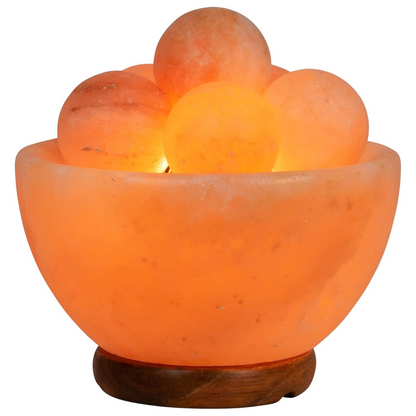Spantik Himalayan Fire Bowl Salt Lamp with Massage Balls
