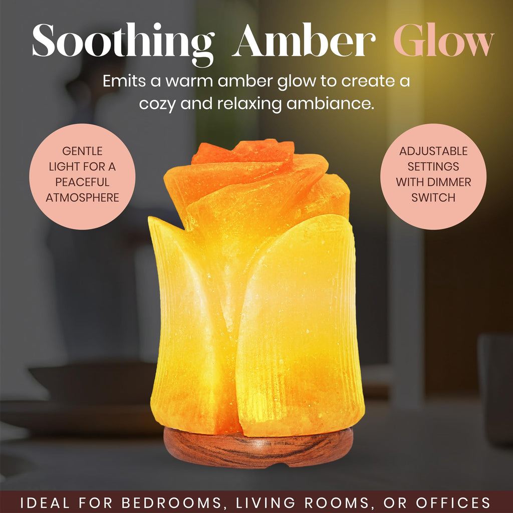 Spantik Himalayan Salt Lamp in Beautiful Tulip Shape – Hand Carved