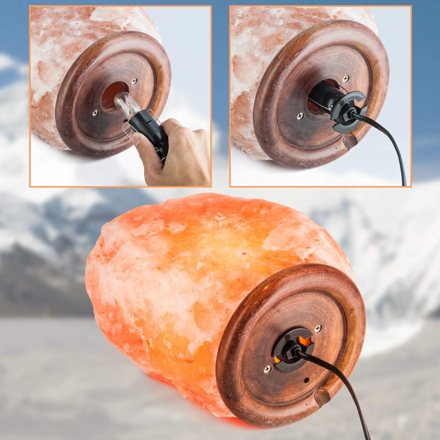 Spantik Salt Lamp Replacement Cord with Dimmer & Bulb – 6ft UL Listed E12 Socket