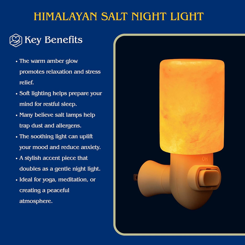 Spantik Himalayan Rock Salt Night Light Cylinder Shape 2 Pack