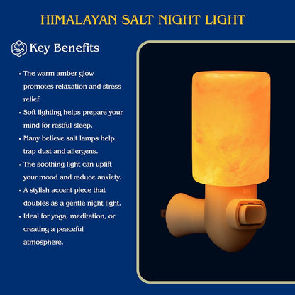 Spantik Himalayan Rock Salt Night Light Cylinder Shape 2 Pack