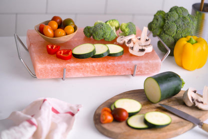 Spantik Himalayan Cooking Salt Block Set with Steel Tray 12x8x1.5