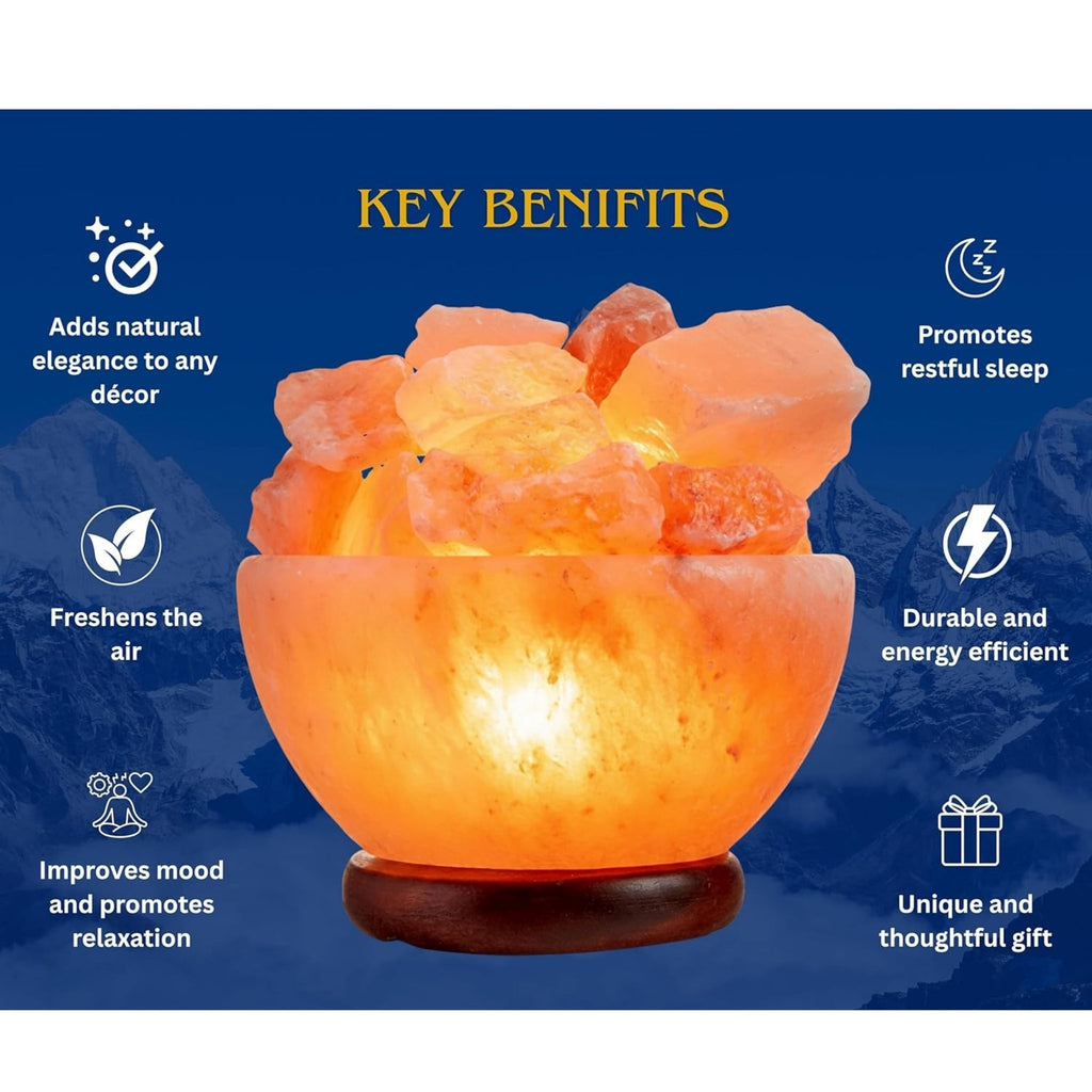 Spantik Himalayan Fire Bowl Salt Lamp with Salt Chunks