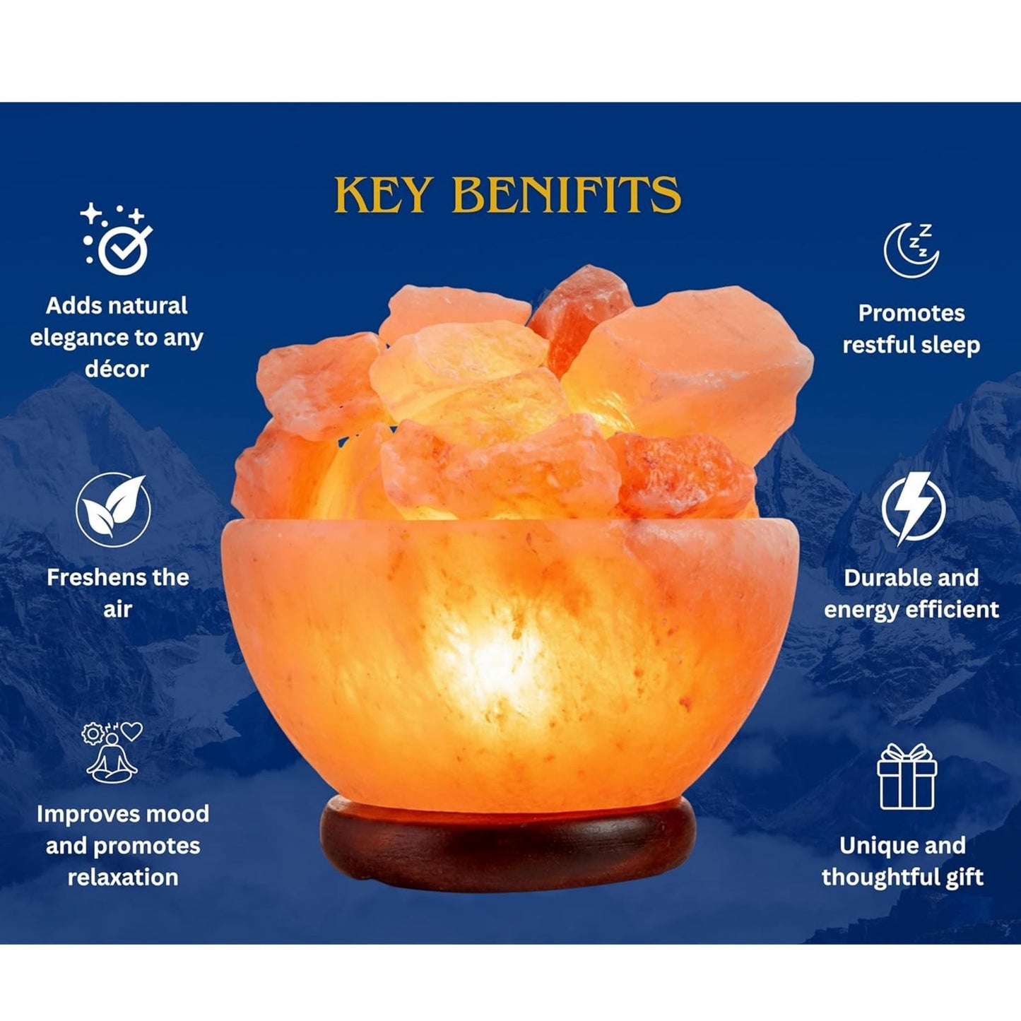 Spantik Himalayan Fire Bowl Salt Lamp with Salt Chunks