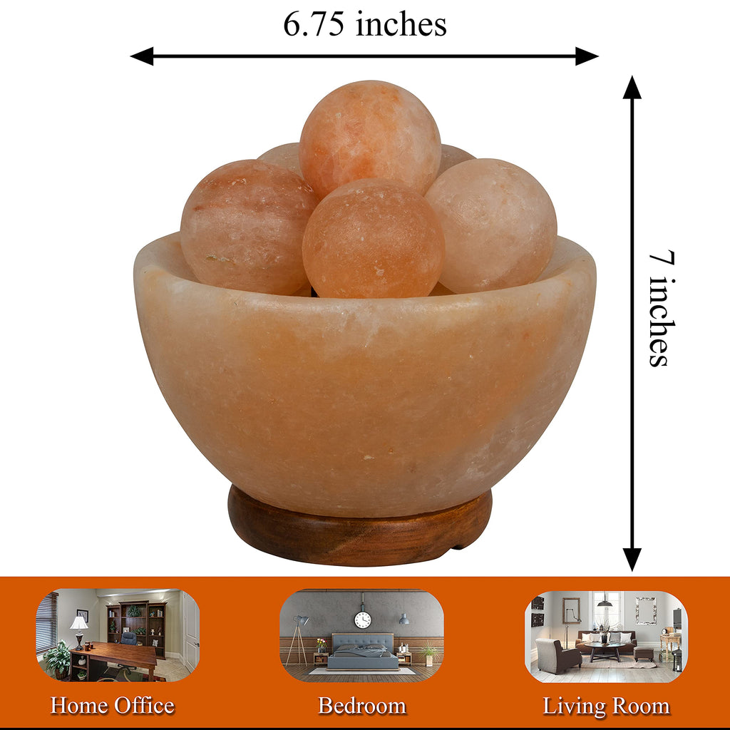 Spantik Himalayan Fire Bowl Salt Lamp with Massage Balls