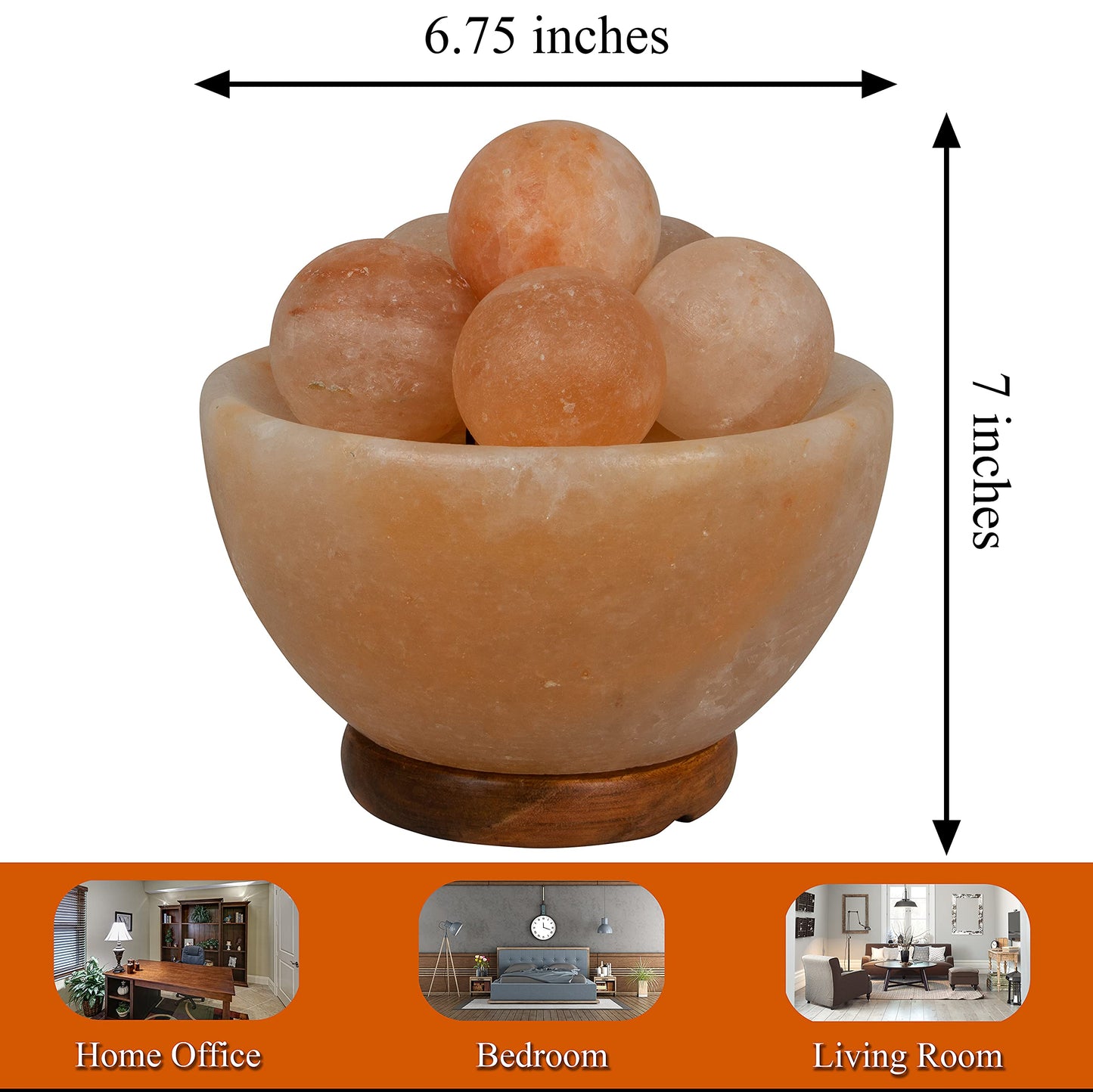 Spantik Himalayan Fire Bowl Salt Lamp with Massage Balls