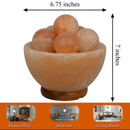 Spantik Himalayan Fire Bowl Salt Lamp with Massage Balls