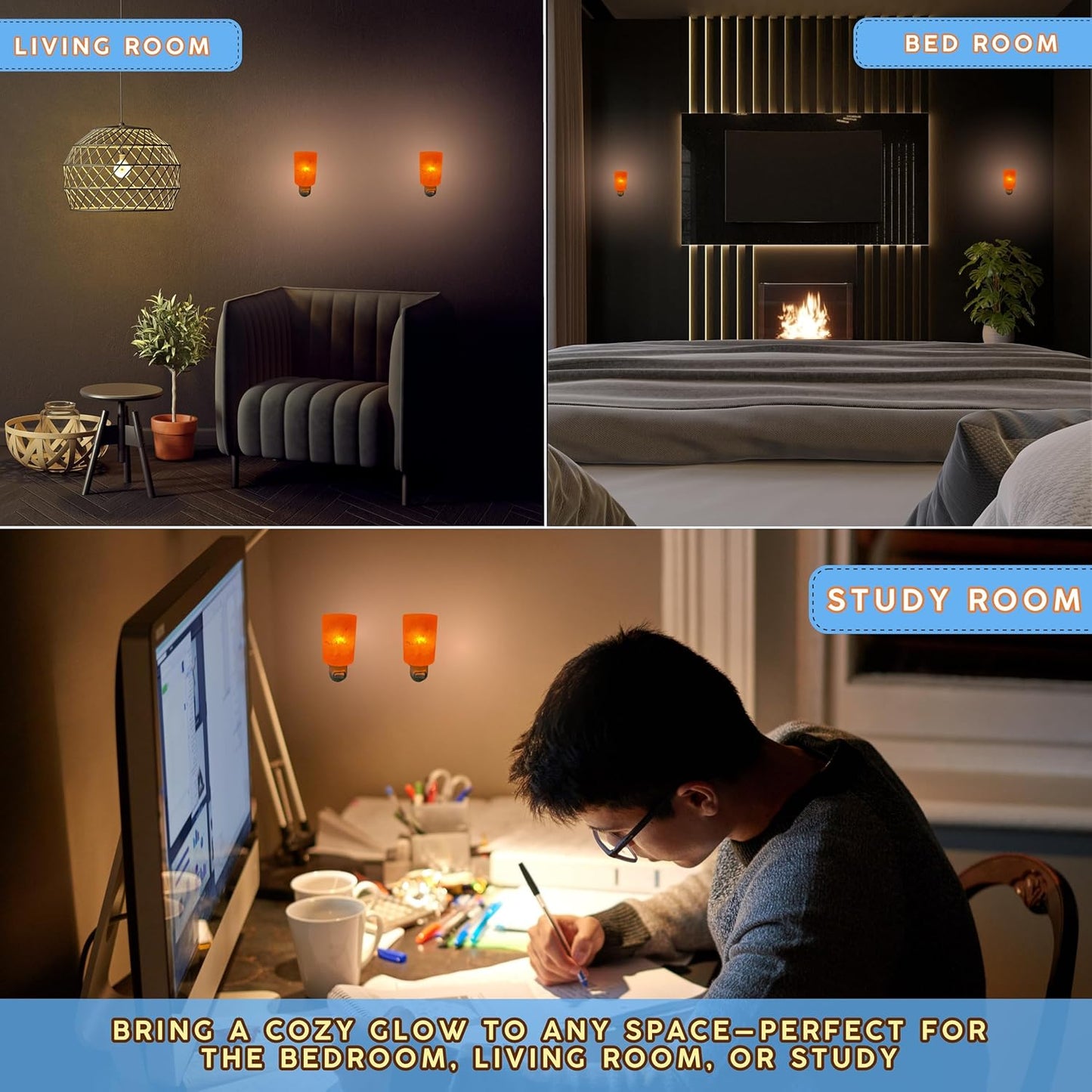 Spantik Himalayan Rock Salt Night Light Cylinder Shape 2 Pack