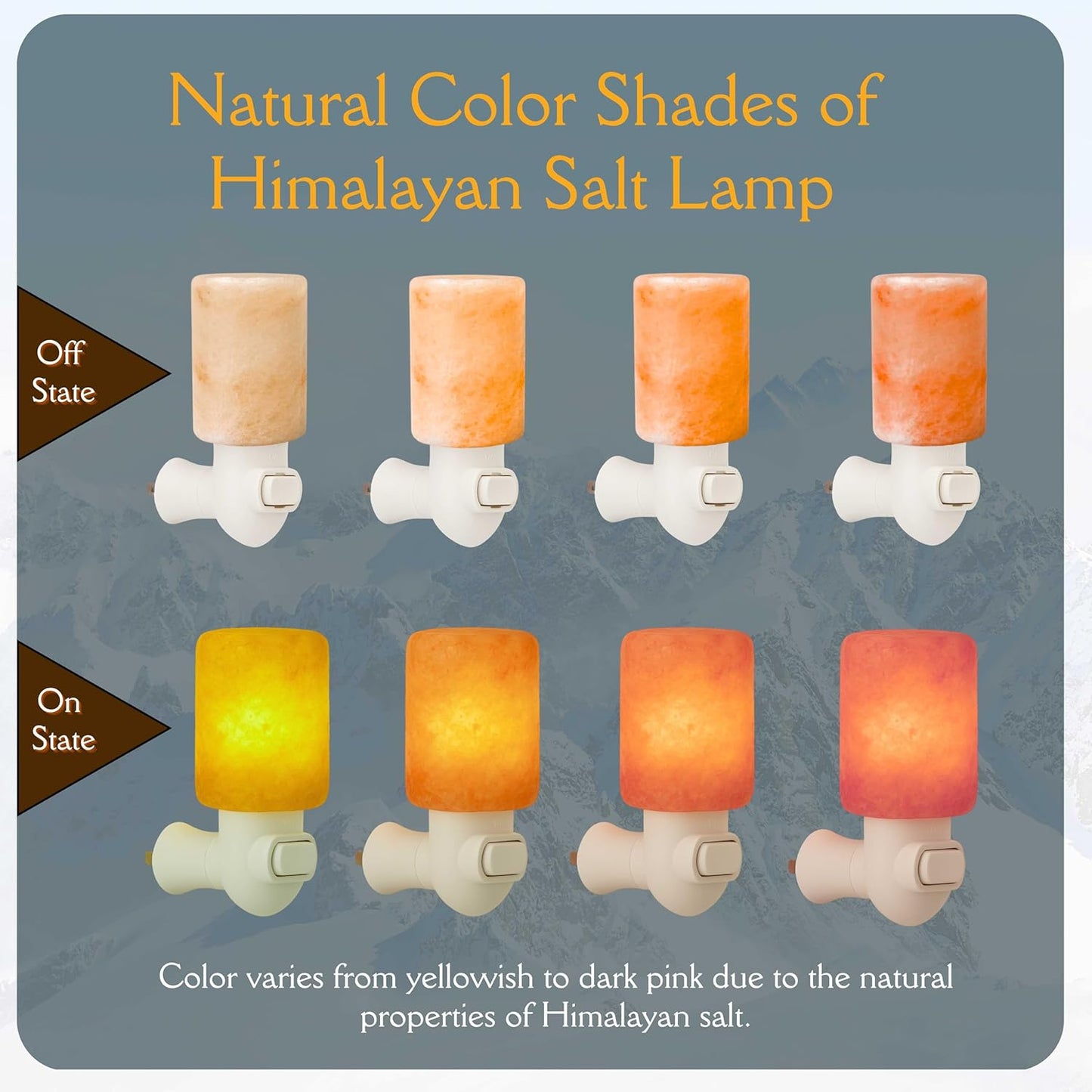 Spantik Himalayan Rock Salt Night Light Cylinder Shape 2 Pack