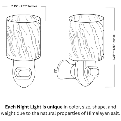 Spantik Himalayan Rock Salt Night Light Cylinder Shape 2 Pack
