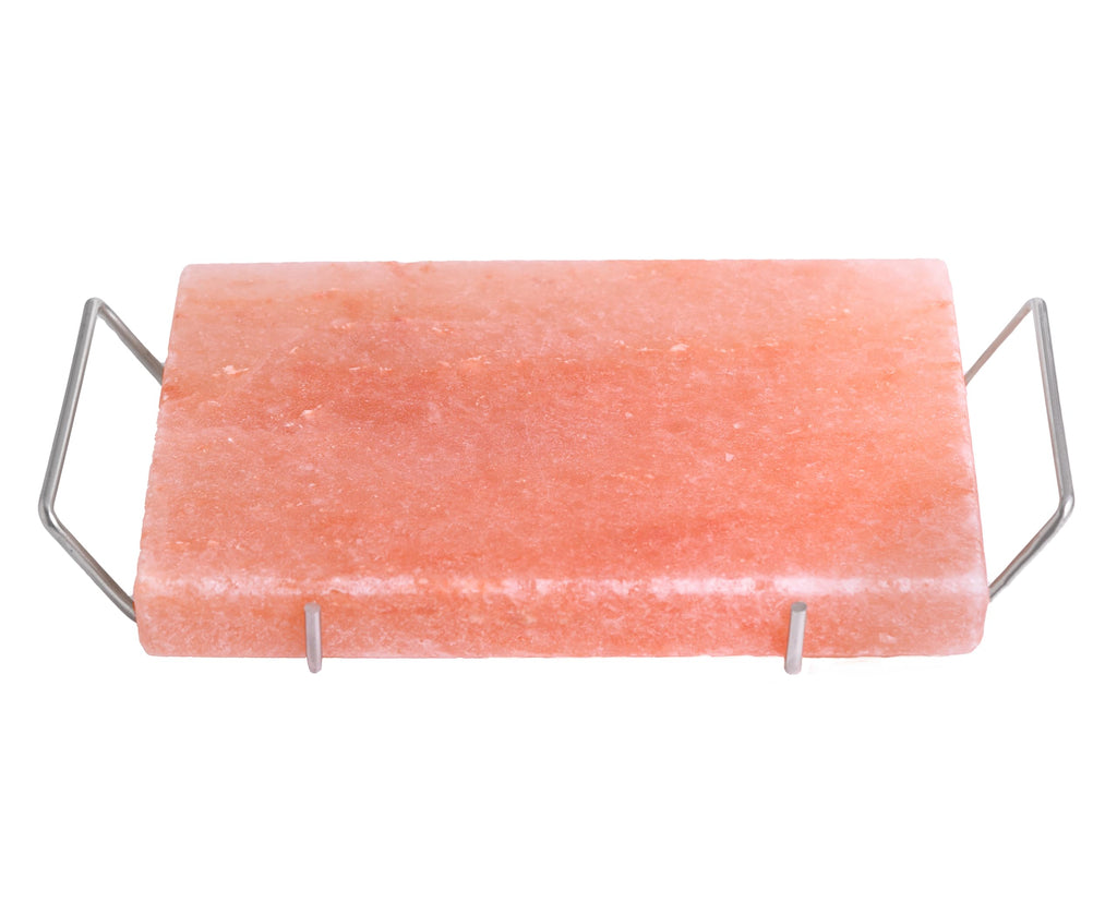 Spantik Himalayan Cooking Salt Block Set with Steel Tray 12x8x1.5