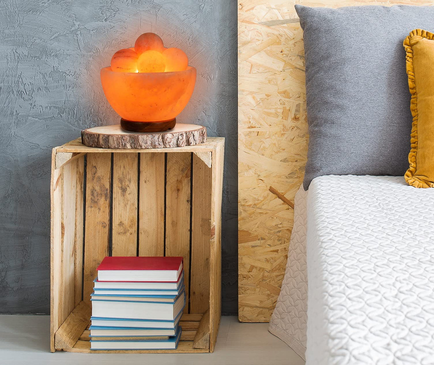 Spantik Himalayan Fire Bowl Salt Lamp with Massage Balls