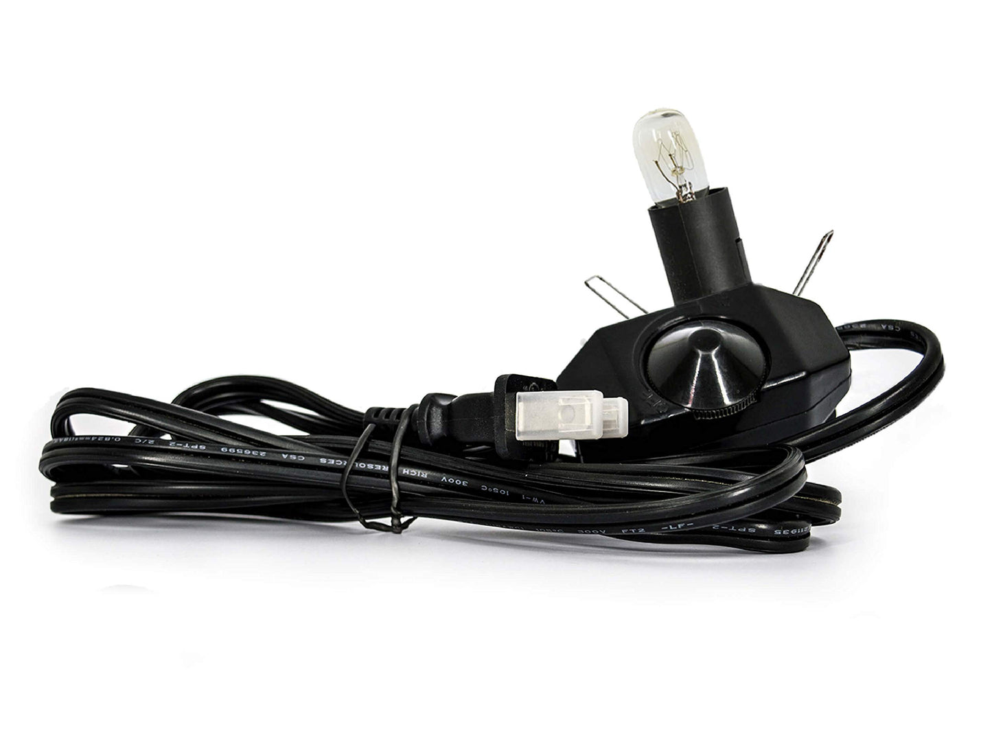 Spantik Salt Lamp Replacement Cord with Dimmer & Bulb – 6ft UL Listed E12 Socket