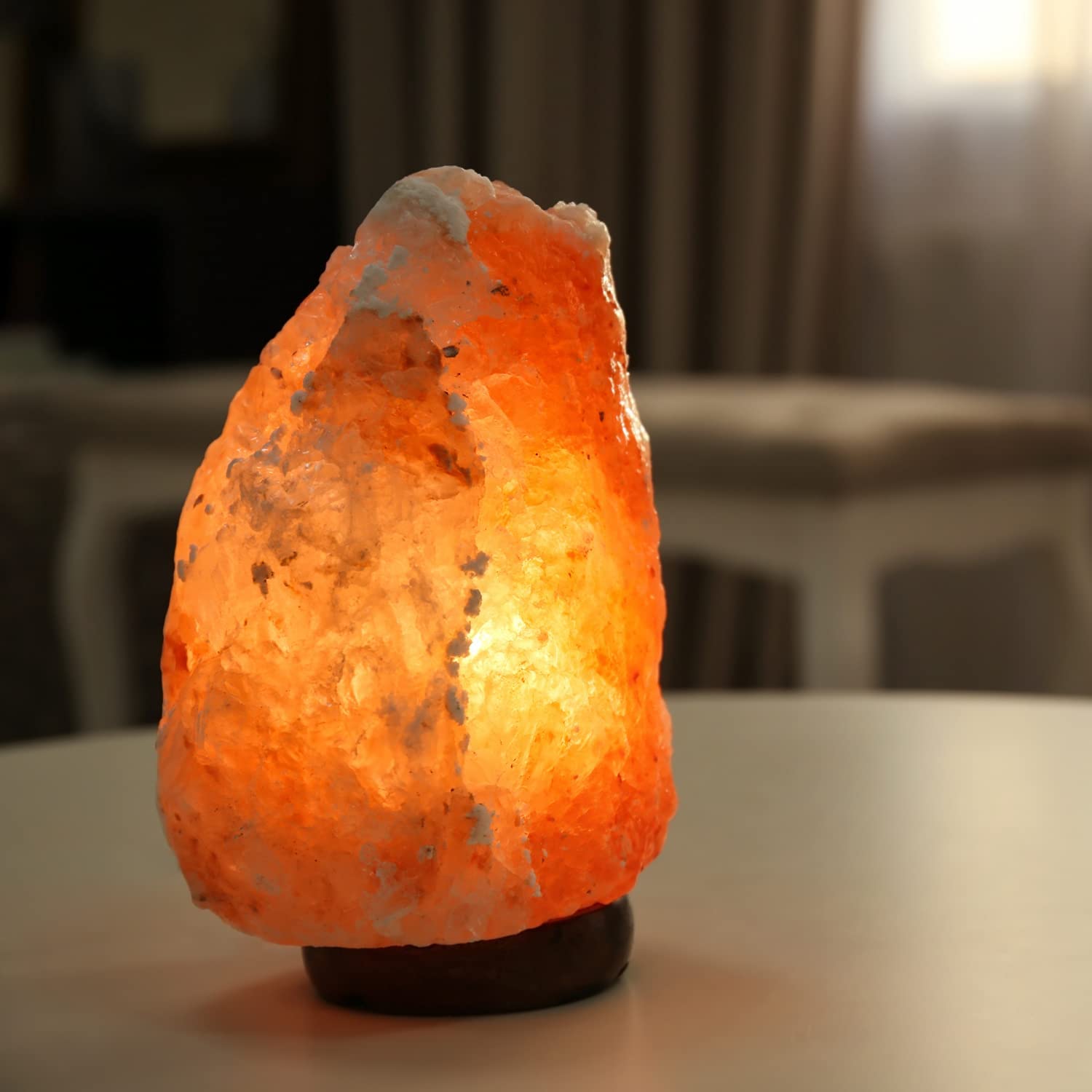 7 Inch Himalayan with Dimmer Cord – Night Light Natural Crystal Classic Base Authentic from Pakistan - Spantik's Premium Quality Himalayan Salt Products